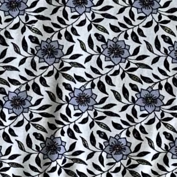 Max Studio Floral Print Ruffle Sleeve Top/Blouse White/Blue 2X Casual Feminine - Picture 4 of 13